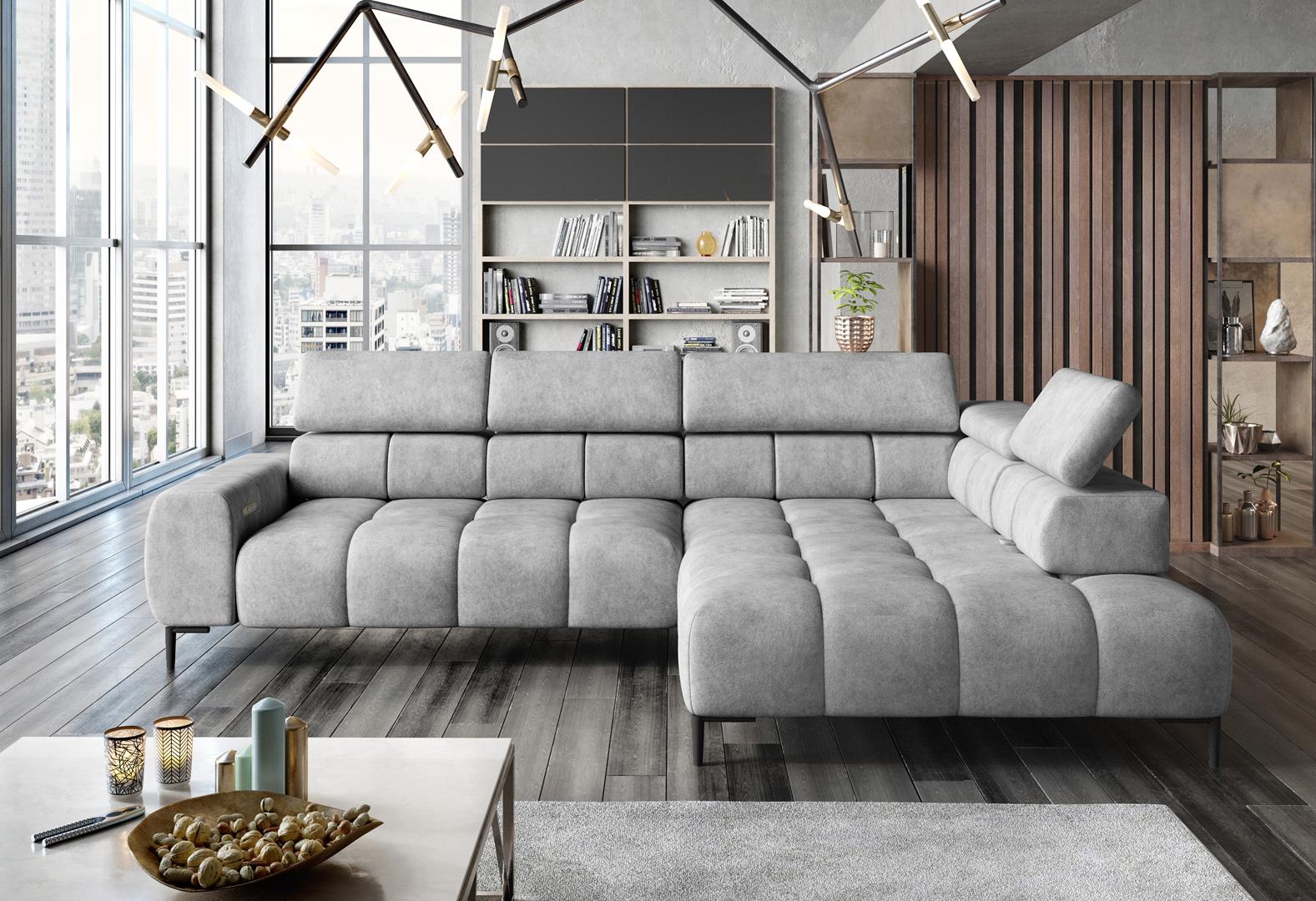Ecksofa L-Form Sofa Wohnlandschaft Polster Multifunktion Design Modern Textil