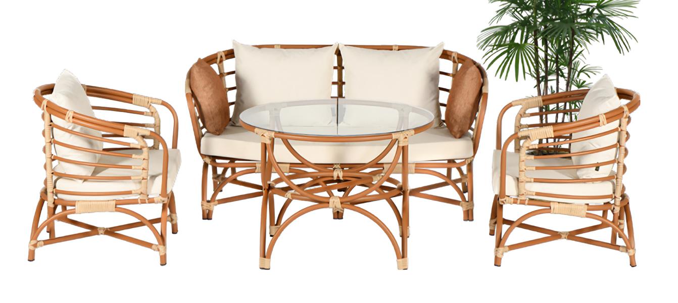 Gartenmöbel Sofagarnitur Sofa 2 Sitzer Tisch Sessel Veranda Sitzgruppen Modern