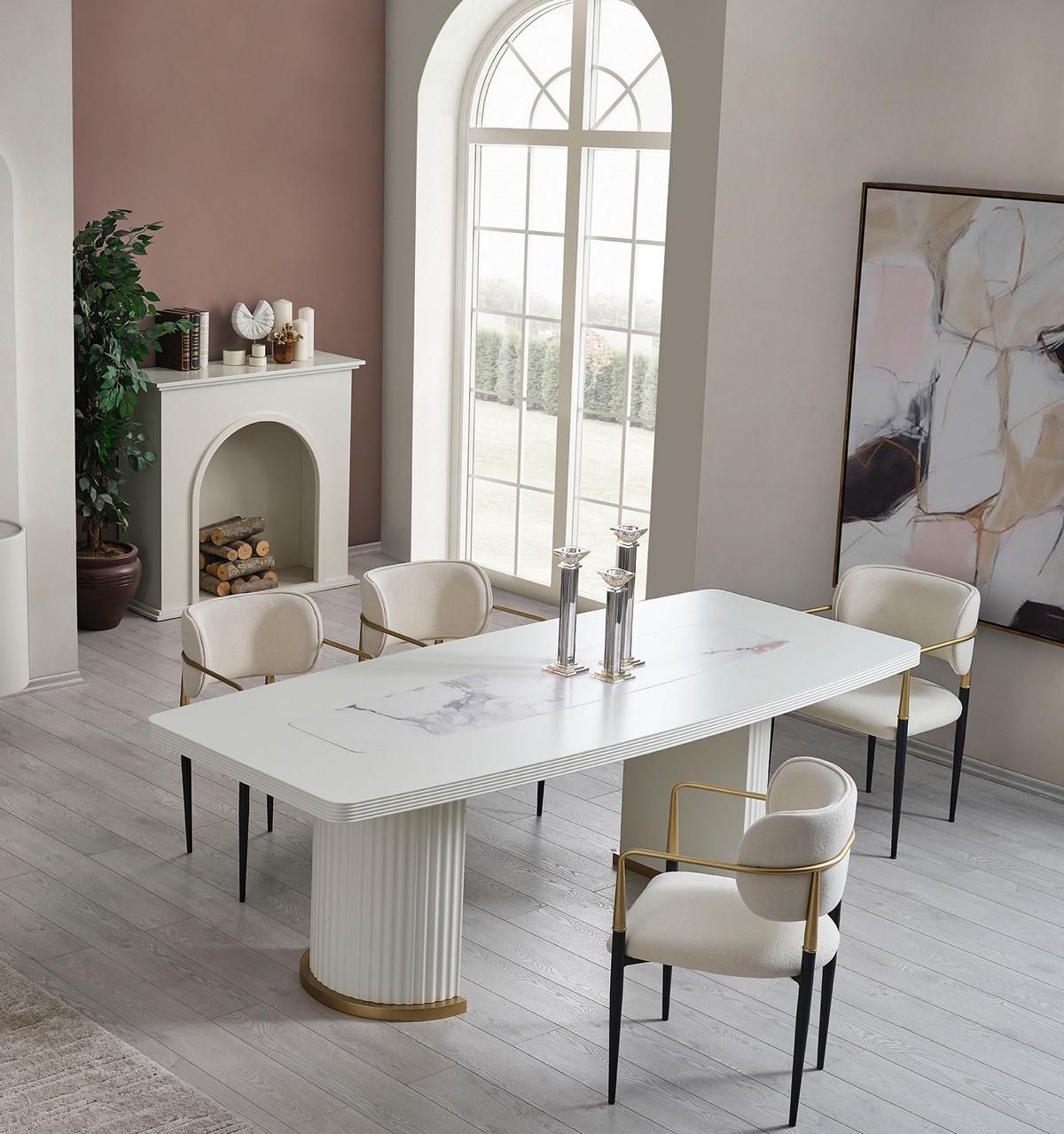 Esstisch Luxus Esszimmertisch Tisch Esszimmer Modern Holz Weiß