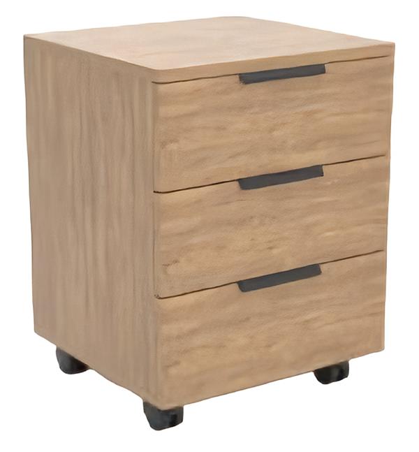 Kommode mit 3 Schubladen Schrank Ablageschrank Beige Büro Wohnzimmer
