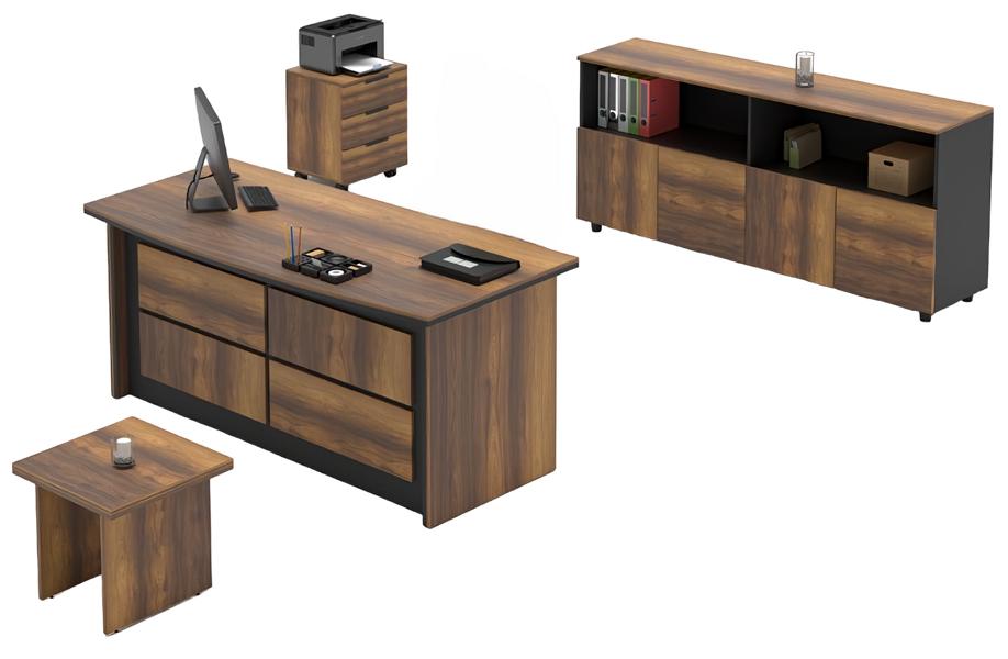 Büro Arbeitszimmer Schreibtisch Kommode Sideboard Couchtisch Braun Holz