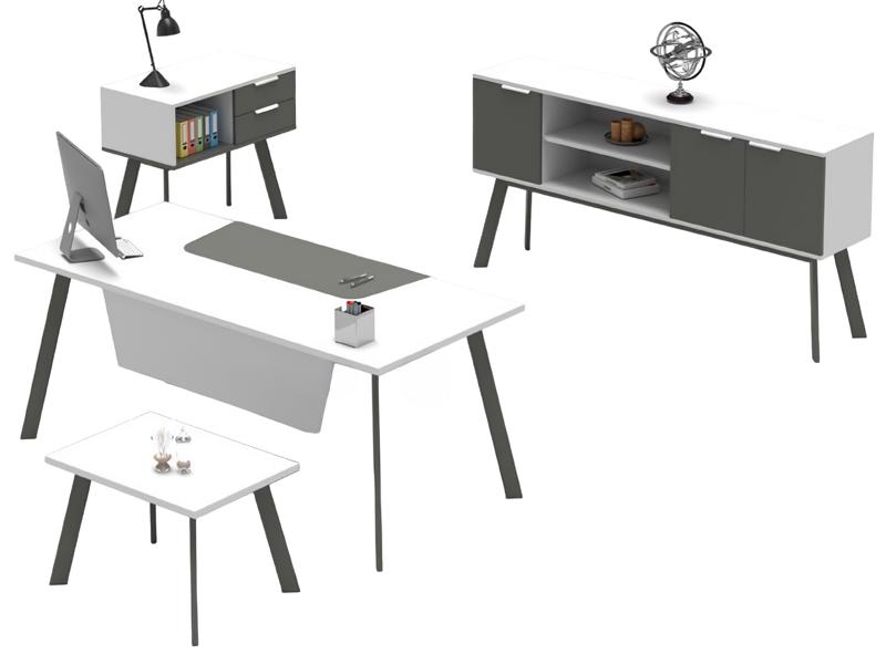Büro Arbeitszimmer Set Tisch Sideboard Kommode Couchtisch Komplett 4tlg
