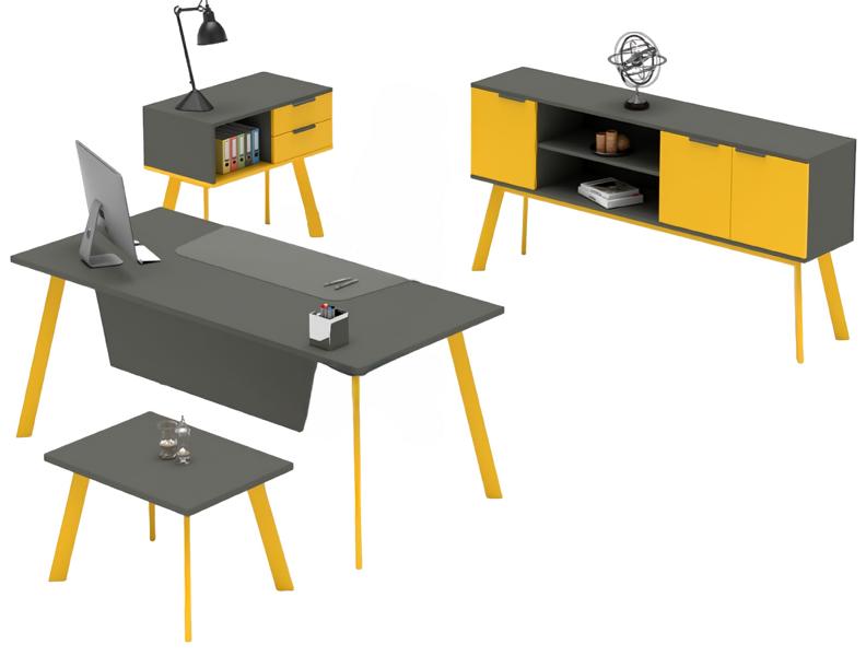 Arbeitszimmer Set Tisch Sideboard Couchtisch Kommode Büro Einrichtung Komplett