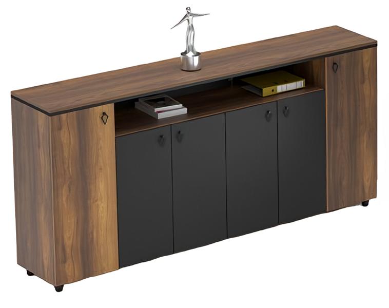 Sideboard Schrank Kommode Flügeltürschrank Arbeitszimmer Braun Schwarz