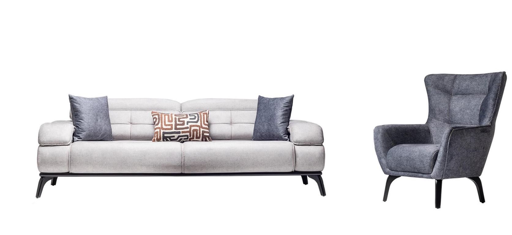 Wohnlandschaft Sofa Couch Set Sitzgruppe Lounge Polstergarnitur Sitzgruppe 3+1