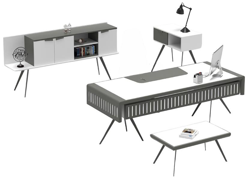 Weiß Arbeitszimmer Set Tisch Sideboard Couchtisch Beistelltisch Holzmöbel