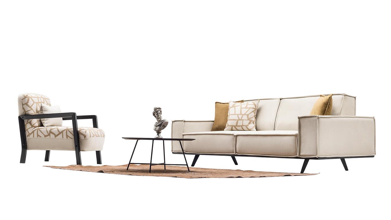 Wohnlandschaft Sofa Couch Set Polstergarnitur Sitzgruppe Sitzgruppe Lounge 3+1