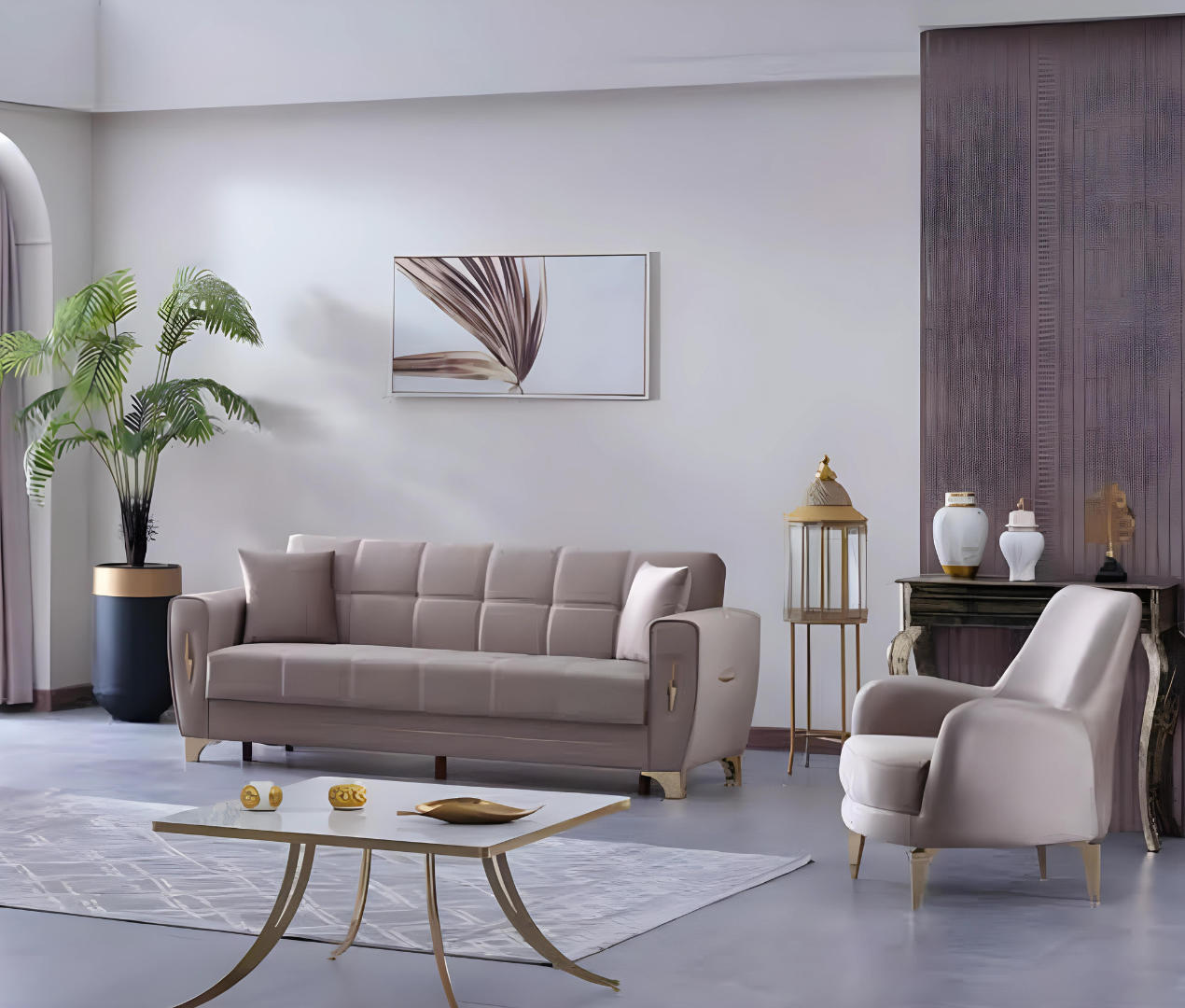 Textilsofa Luxus Design Sofa Set 3+1 Sitzer Komplett Wohnzimmer Möbel