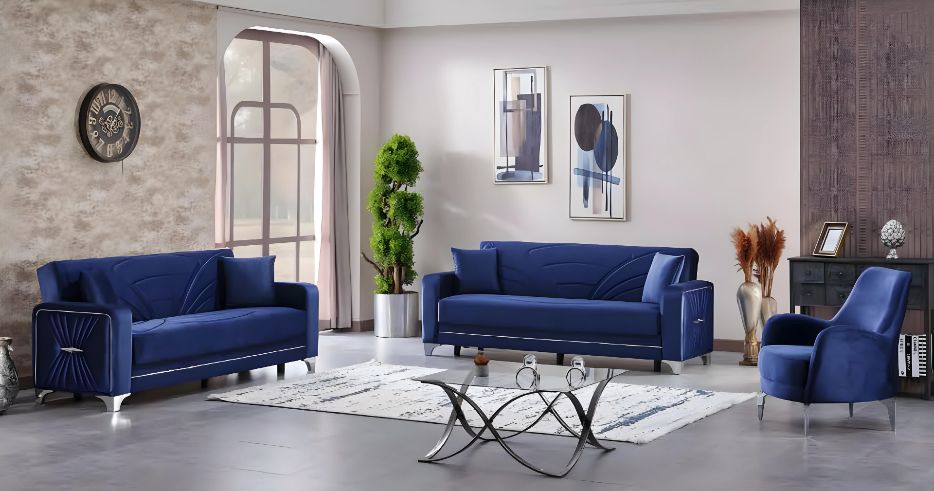 Wohnzimmer Sofa Komplett 3+3+1 Sitzer Design Möbel Polstermöbel Set