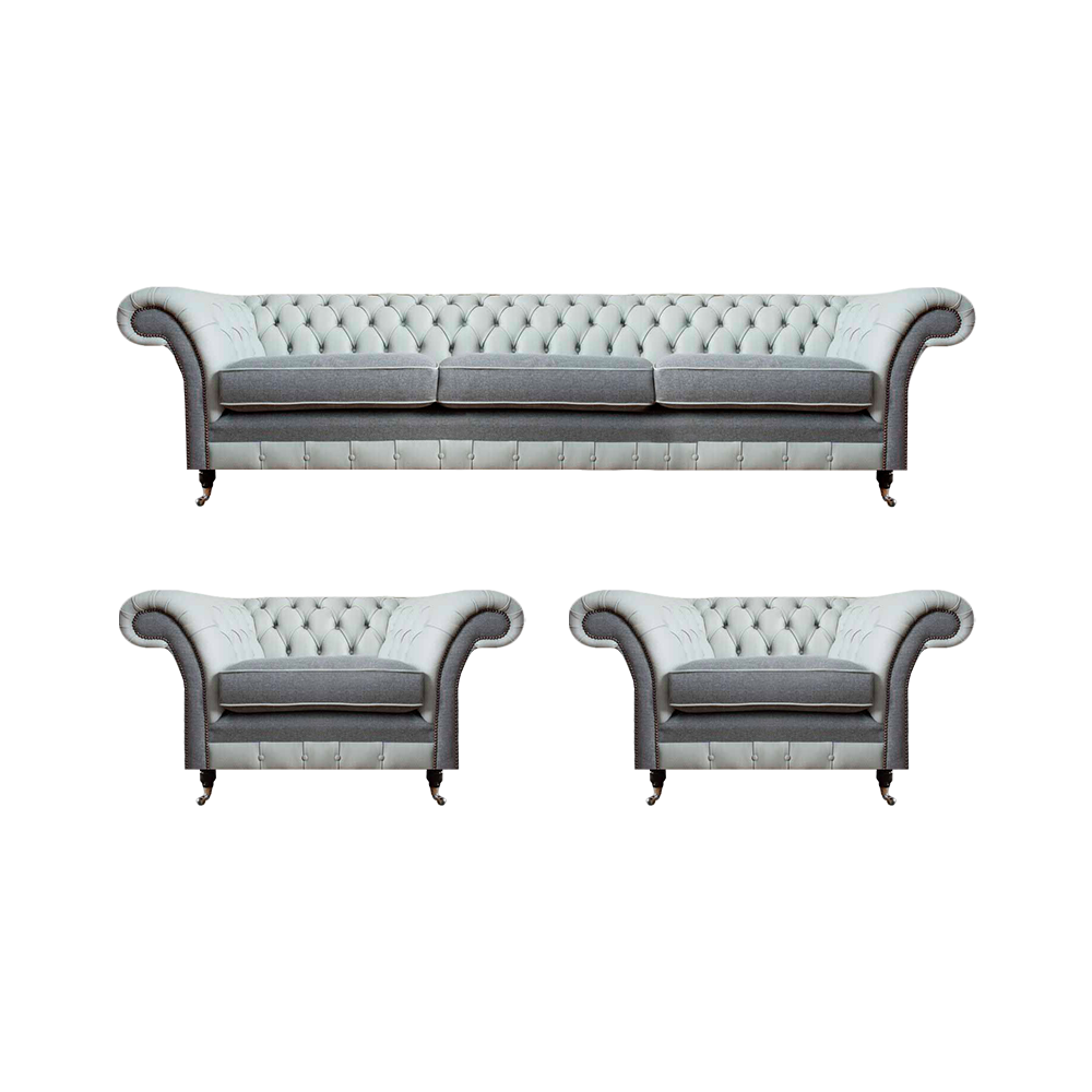 Sofagarnitur Chesterfield Textil Sofas 3+1+1 Polster Set Garnitur Wohnzimmer