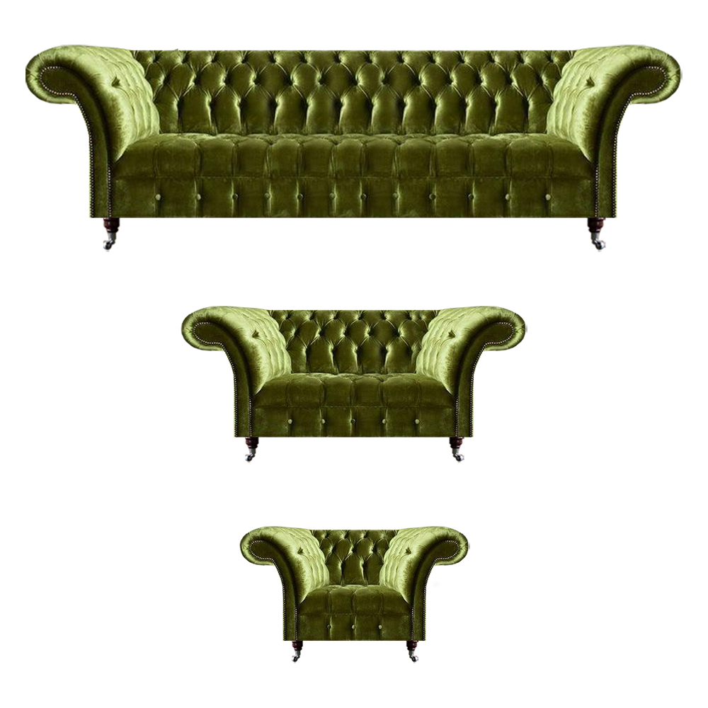 Polster Textil Sofa Garnitur 4+2+1 Sitzer Luxuriöse Wohnzimmer Chesterfield