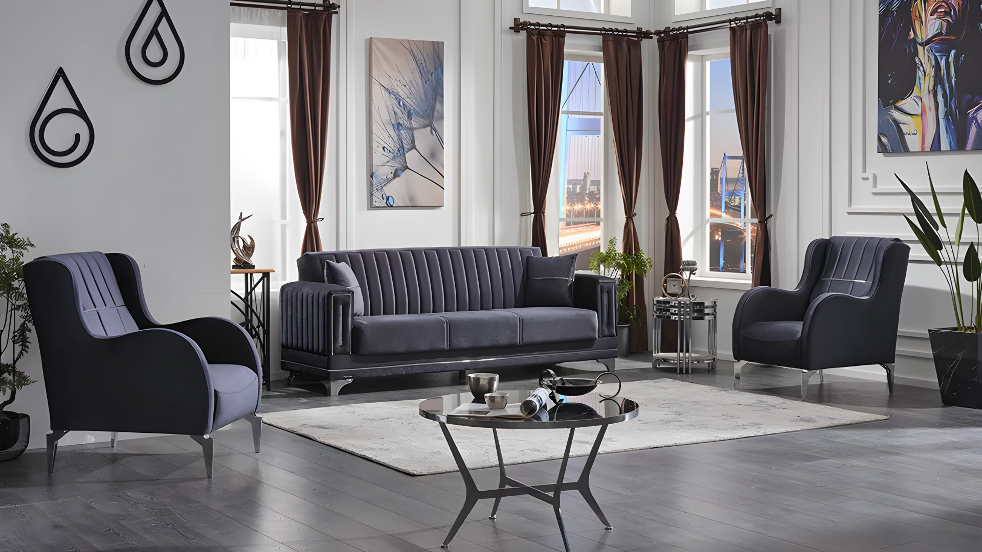 Textil Sofa Set 3tlg Couch Polster Garnitur Sofagarnitur 3+1+1 Moderne Couchen