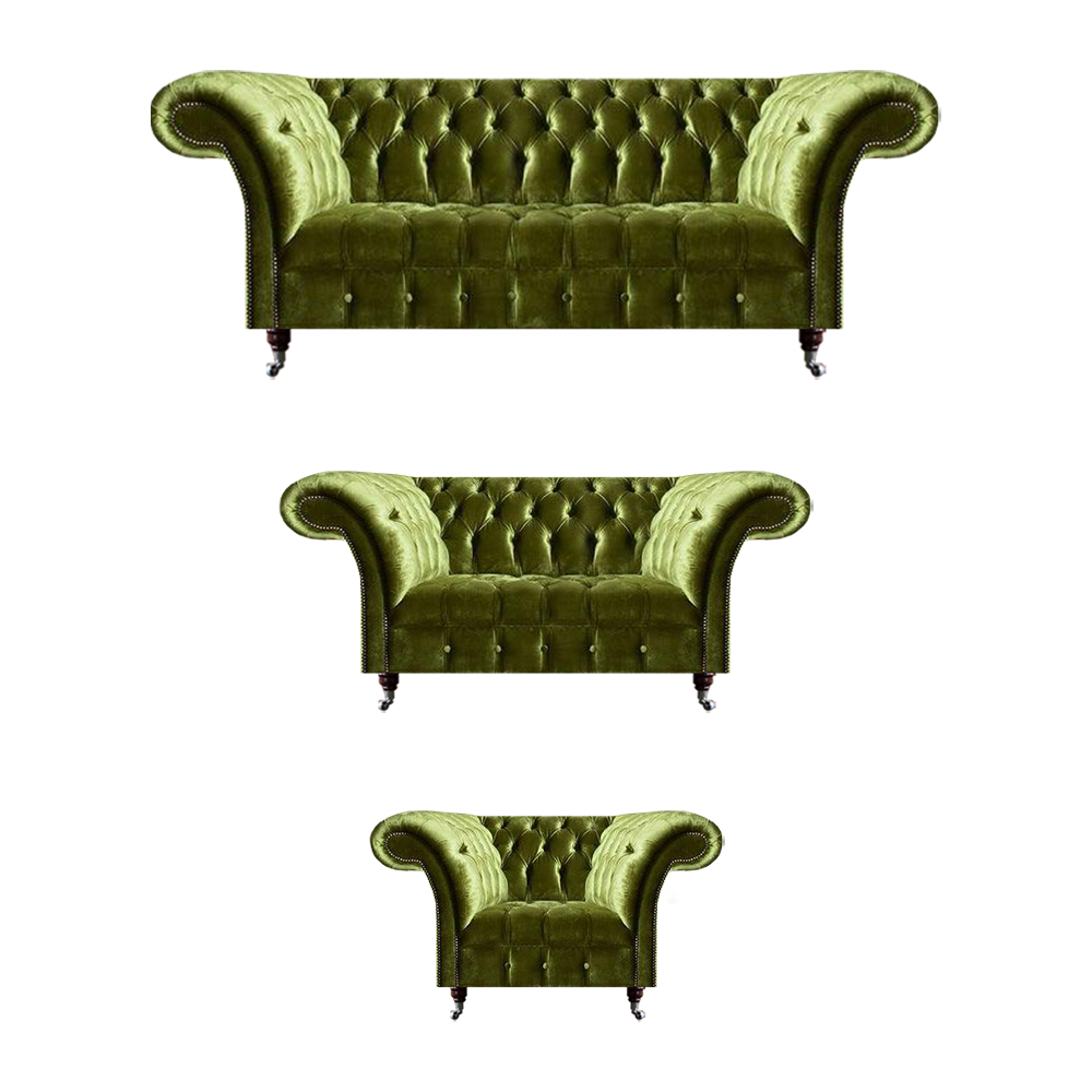 Garnitur Sofas Set 3tlg Wohnzimmer Luxuriöse Moderne Textil Chesterfield