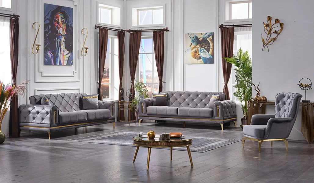 Chesterfield Sofas Komplett 3+3+1 Sitzer Chesterfield Luxus Wohnzimmer