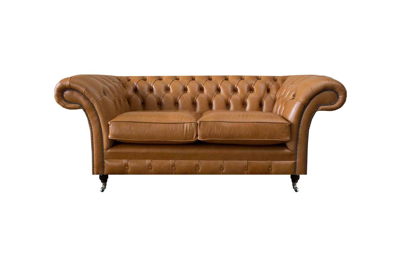 Braun Chesterfield Zweisitzer Sofa Couch Wohnzimmer Luxuriöse Möbel