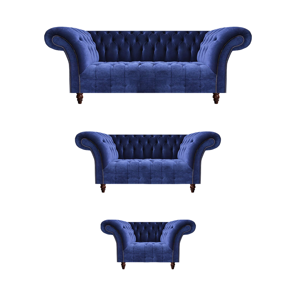 Polster Möbel Sofagarnitur 3tlg Wohnzimmer 3+2+1 Sitzer Chesterfield