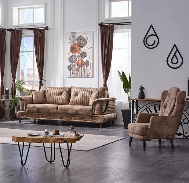 Wohnzimmer Sofagarnitur 3+2 Sitzer Luxus Couchen Design Textil Polstermöbel