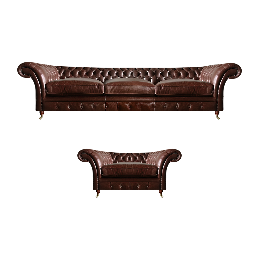 Chesterfield Sofagarnitur 2tlg Set Polster Möbel Set 3+1 Couchen Sitzgruppe