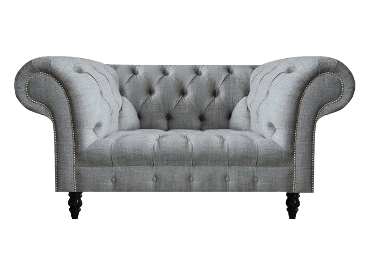 Chesterfield Wohnzimmer Zweisitzer Sofa Couch Möbel Grau Luxuriöse