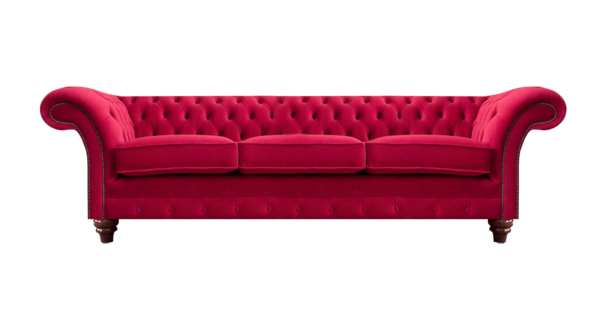 Rotes Chesterfield 3-Sitzer Sofa Wohnzimmer Designer Couchen Stoffsofa