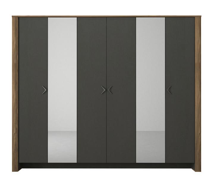 Kleiderschrank Schlafzimmer Spiegelschrank Schrank 6 türige Schränke Möbel 259cm