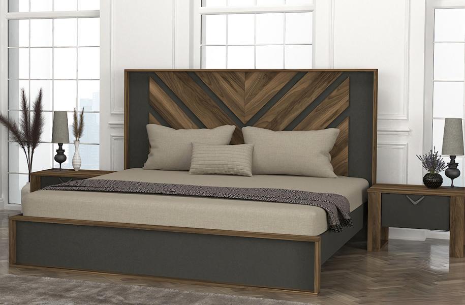 Schlafzimmermöbel Schlafzimmereinrichtung Schlafzimmer Bett Nachttische 3tlg