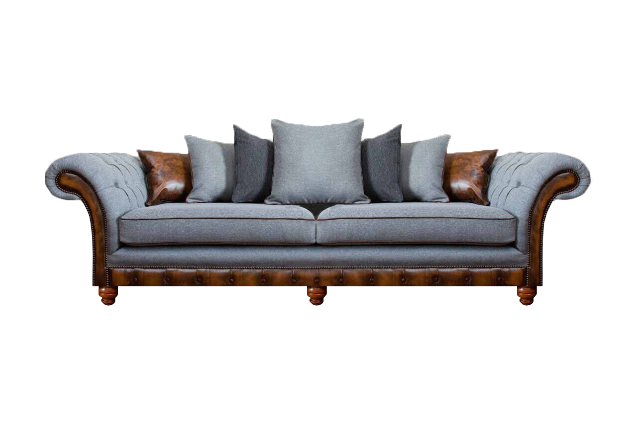 Moderne Grau Zweisitzer Sofa Couch Luxuriöse Möbel Polstersitz Chesterfield