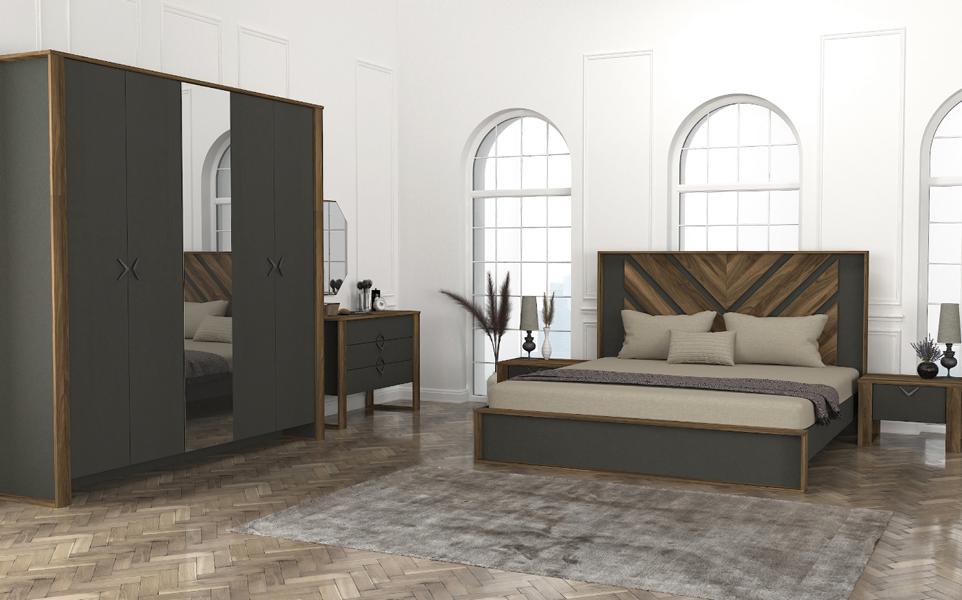 Schlafzimmereinrichtung Schlafzimmer Set Komplettschlafzimmer Modern 5tlg