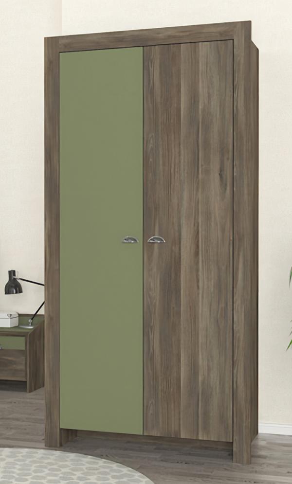 Kleiderschrank Jugendzimmer Schrank Möbel Grün Holz Schränke Design Braun