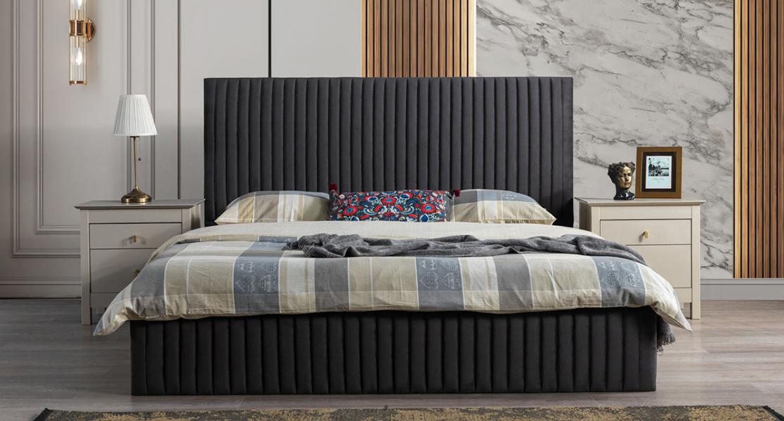 Luxus Bett Schlafzimmer Bett Möbel 2x Nachttische Set Einrichtung Braun 3tlg.