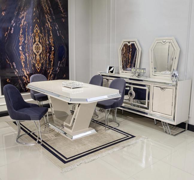 Luxus Esszimmer Set Esstisch + 4x Stühle Modern Möbel Essgruppe Essgarnitur 5tlg