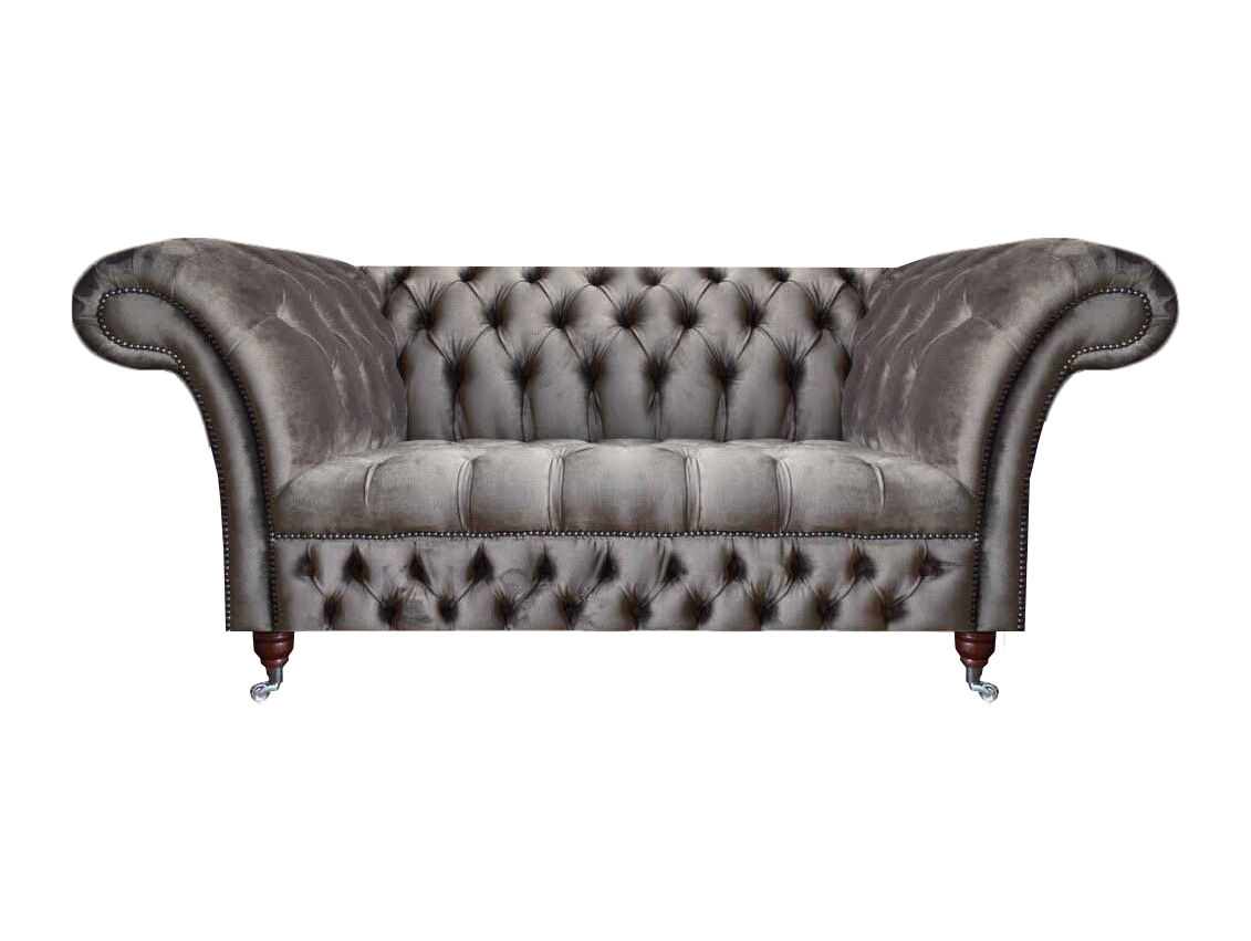 Zweisitzer Sofa Couch Textil Grau Moderne Sofas Luxuriöse Polstermöbel