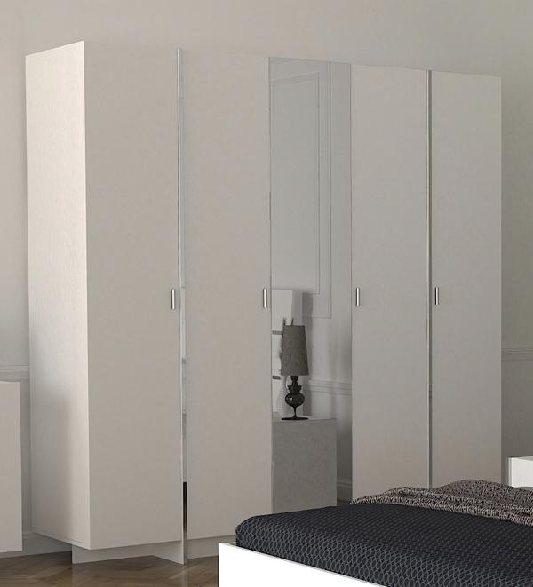 Kleiderschrank Schlafzimmer Moderne Möbel Braun Holz Schrank 204cm Weiß