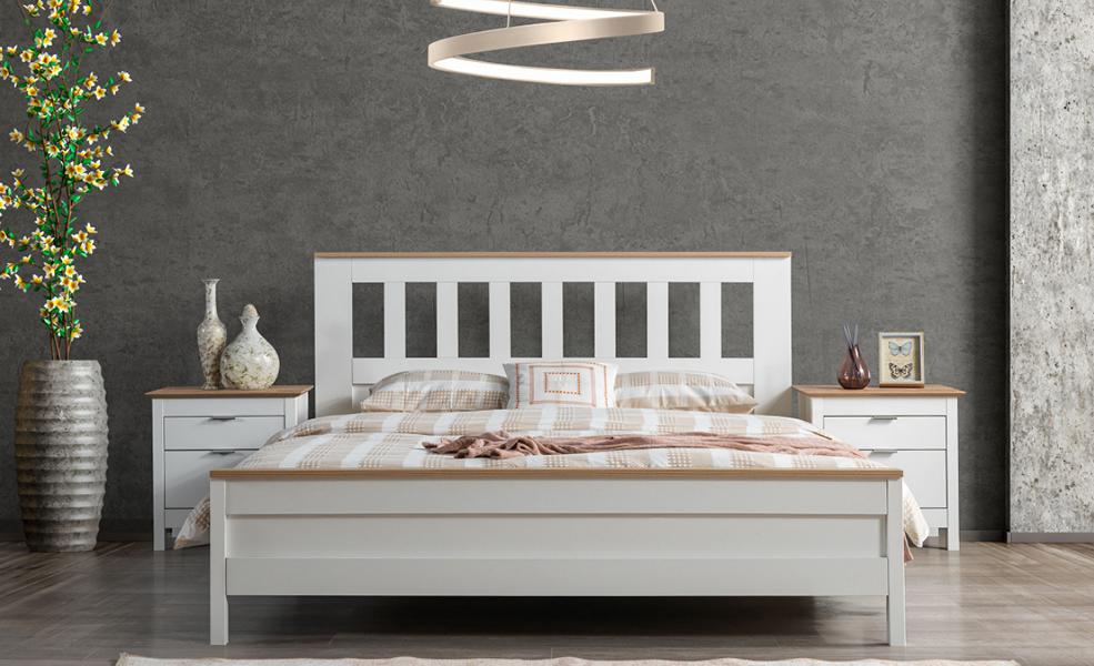 Schlafzimmer Möbel Nachttisch Nachttisch Bett Komplett Weiß Set 3tlg.