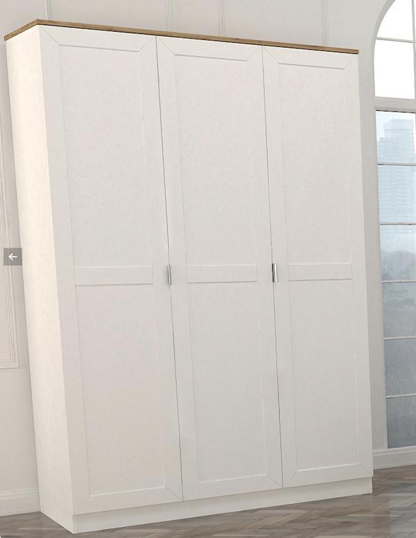 Landhausstil Kleiderschrank Schrank Schlafzimmer Schränke Weiß Garderobe 136cm