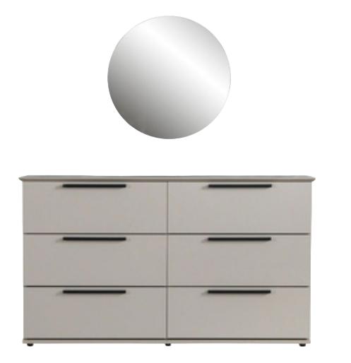 Schlafzimmer Luxus Kommoden mit Spiegel Weiß Moderne Möbel stilvolles 2tlg
