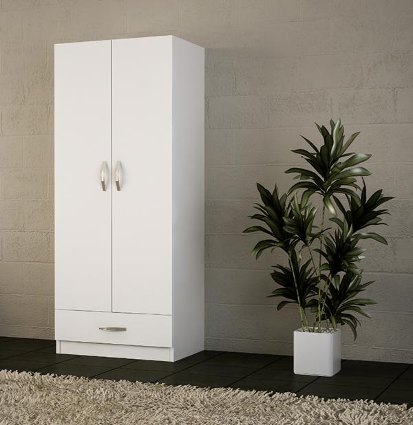 Kleiderschrank Schrank Wandschrank Garderobe Schlafzimmer Modern Braun 60cm