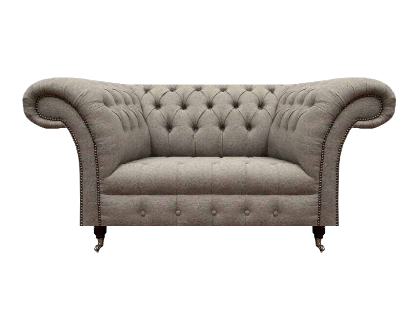 Luxuriöse Grau Polstermöbel Zweisitzer Sofa Couch Textil Wohnzimmer