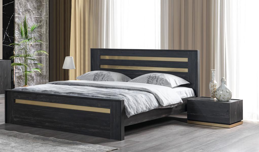 Schlafzimmer Möbel Nachttisch Bett Nachttisch Set Komplett Braun 3tlg.