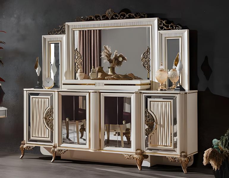 Schlafzimmer Luxus Kommoden mit Spiegel Weiß Moderne Möbel Kommode