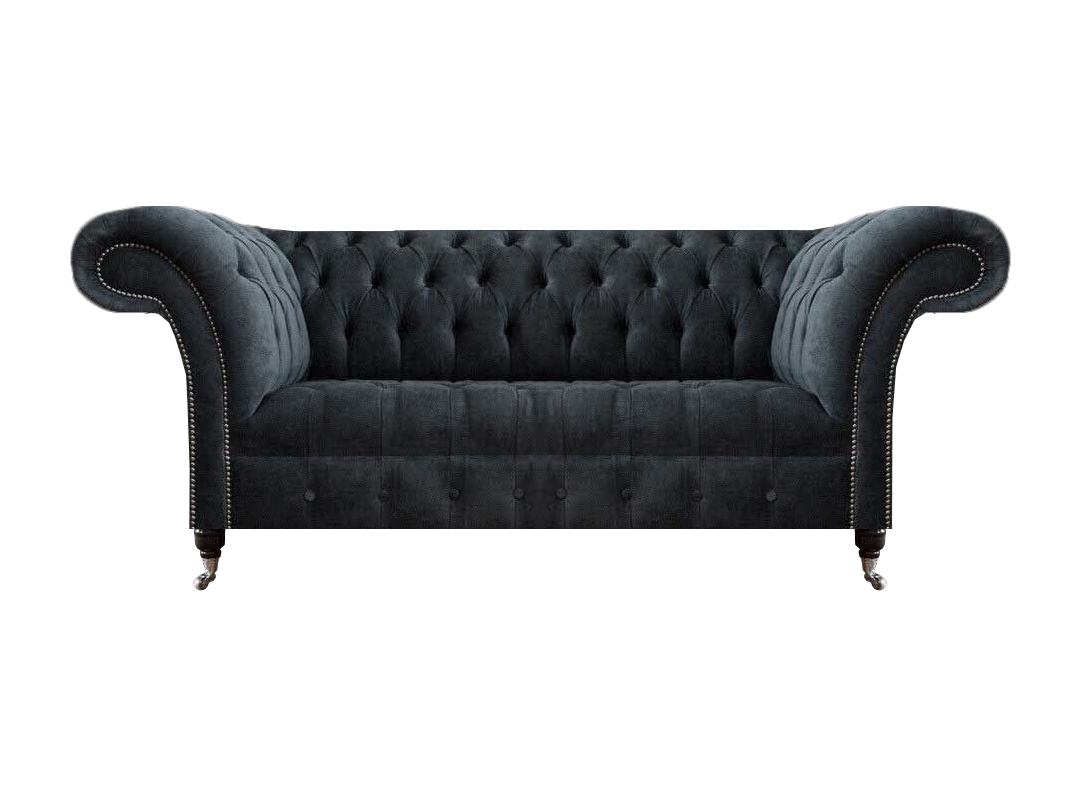 Grau Sofa Dreisitzer Couch Textil Chesterfield Wohnzimmer Luxuriöse