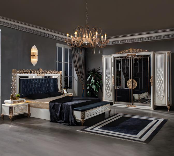 Schlafzimmereinrichtung Schlafzimmer Set Komplettschlafzimmer Klassisch 4tlg