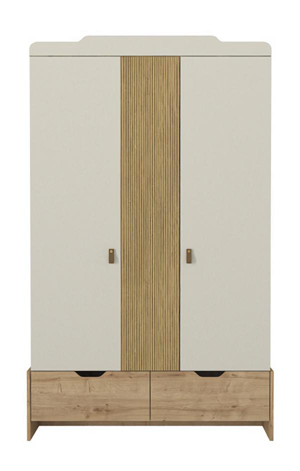 Kleiderschrank Jugendzimmer Schrank Schränke Möbel Weiß Holz Luxus Design Beige