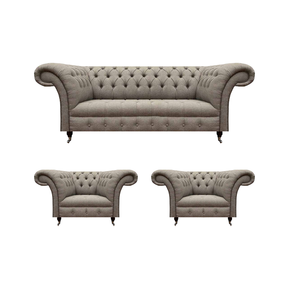 Sofagarnitur 3tlg Chesterfield Wohnzimmer Sofas Komplett Textil Polstermöbel