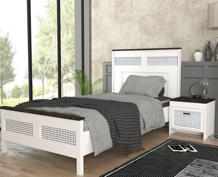 Jugendzimmer Set stilvoll Beige/Weiß 7tlg Schlafzimmer Kinderzimmer Komplett