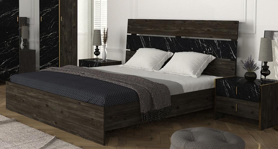 Schlafzimmer Möbel Nachttisch Bett Nachttisch Komplett Braun Set 3tlg.