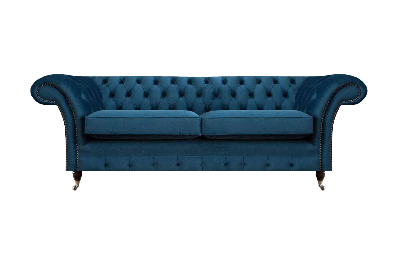 Blaue Wohnzimmer Chesterfield Sitzmöbel Luxus Couchen Designer 2-Sitzer