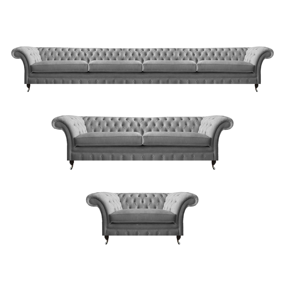 Designer Wohnzimmer Sofas Set 3tlg Luxus Chesterfield Sofagarnitur Möbel Neu