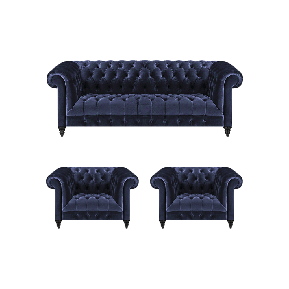 Wohnzimmer Möbel 3tlg Polstermöbel Chesterfield Einrichtung Komplett