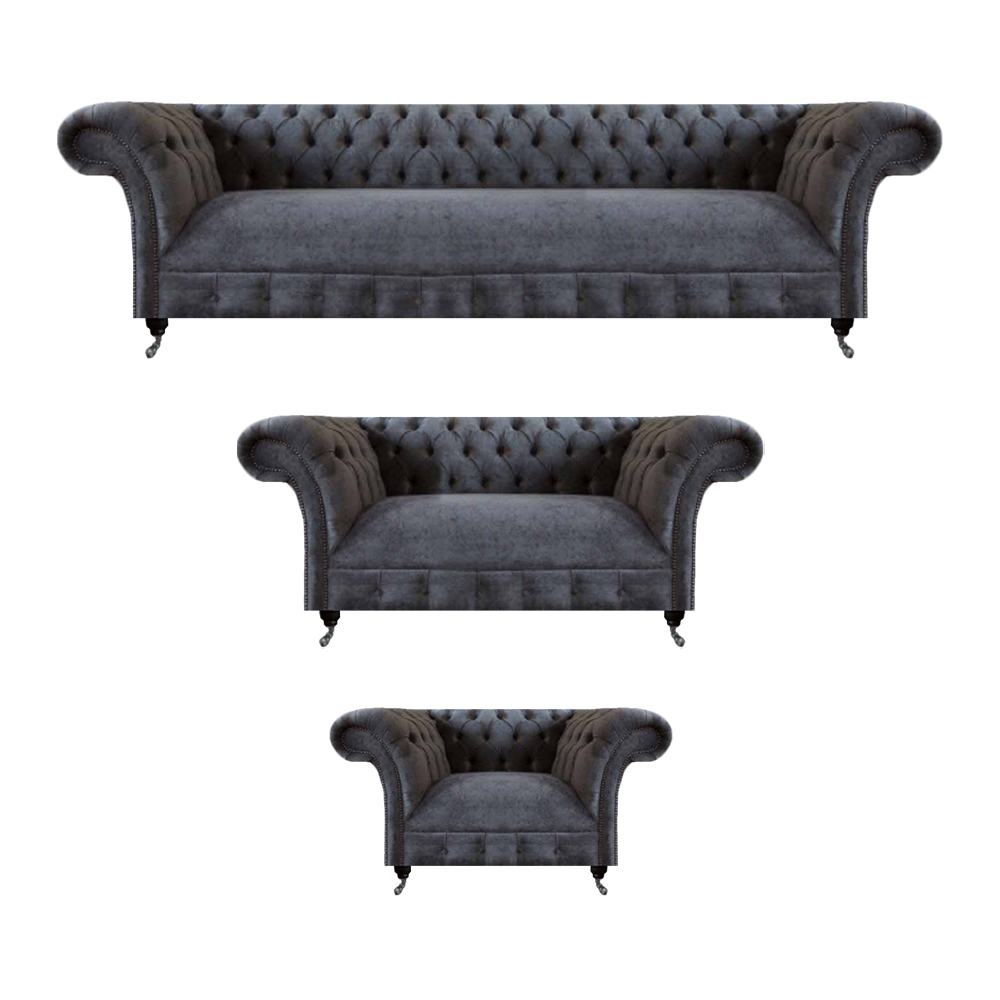 Sofagarnitur 3tlg Wohnzimmer Sofas Set Textil Möbel Einrichtung Chesterfield